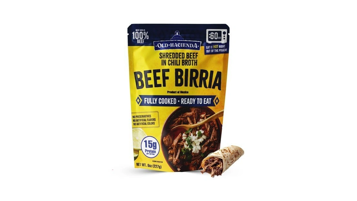 Old Hacienda Beef Birria Meat, Shredded Beef In Chili Broth,