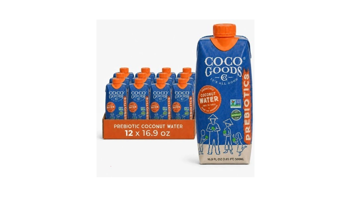 Cocogoods Co. Prebiotic Coconut Water, 12 Pack, 16.9 Fl Oz,