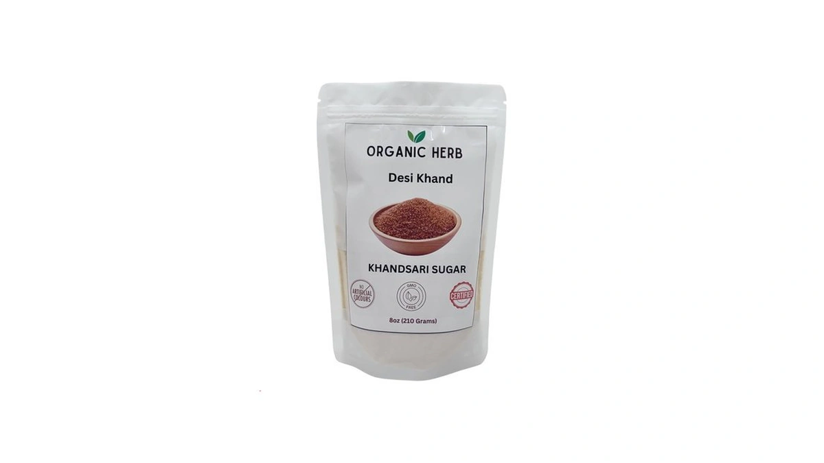Organic Herb Desi Khand Brown Sugar, 8 Oz, Premium Quality