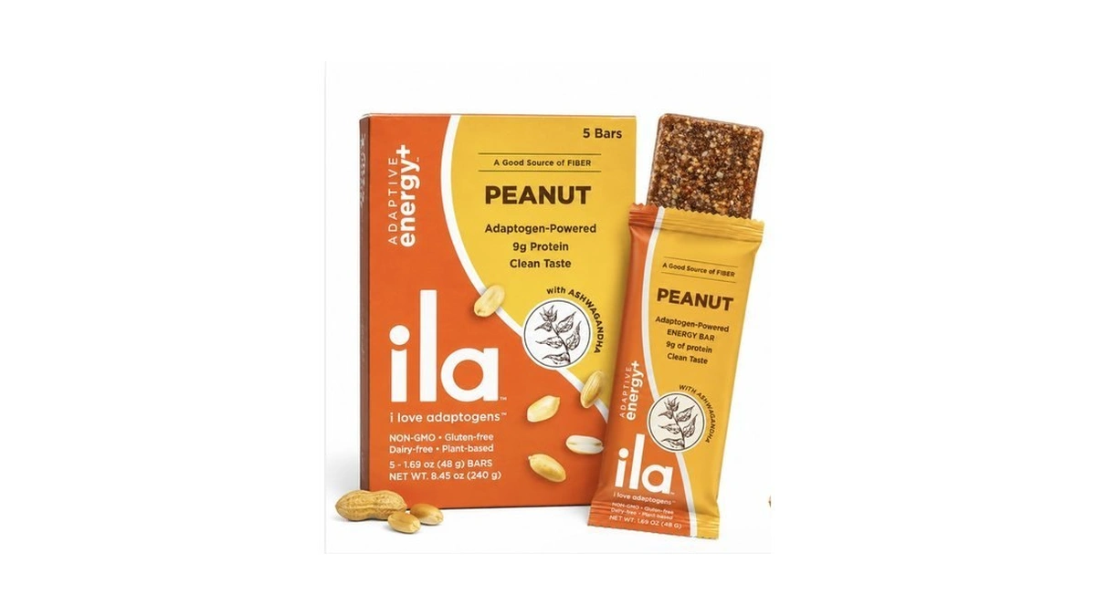 Ila Adaptogen Energy Bar — Peanut, 9g Plant Protein With