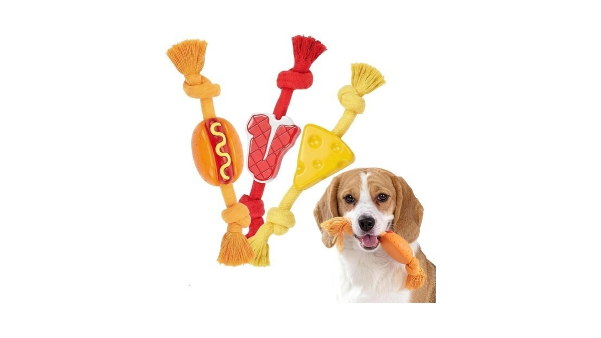Fofos Dog Chew Toys For Aggressive Chewers, 3 Pack Rubber