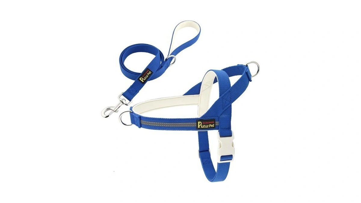 Plutus Pet Cotton Dog Harness And Leash Set, Reflective And