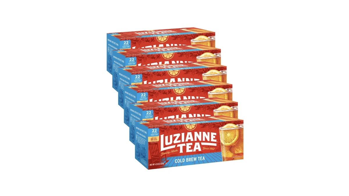 Luzianne Unsweetened Cold Brew Black Iced Tea Bags 22 Count