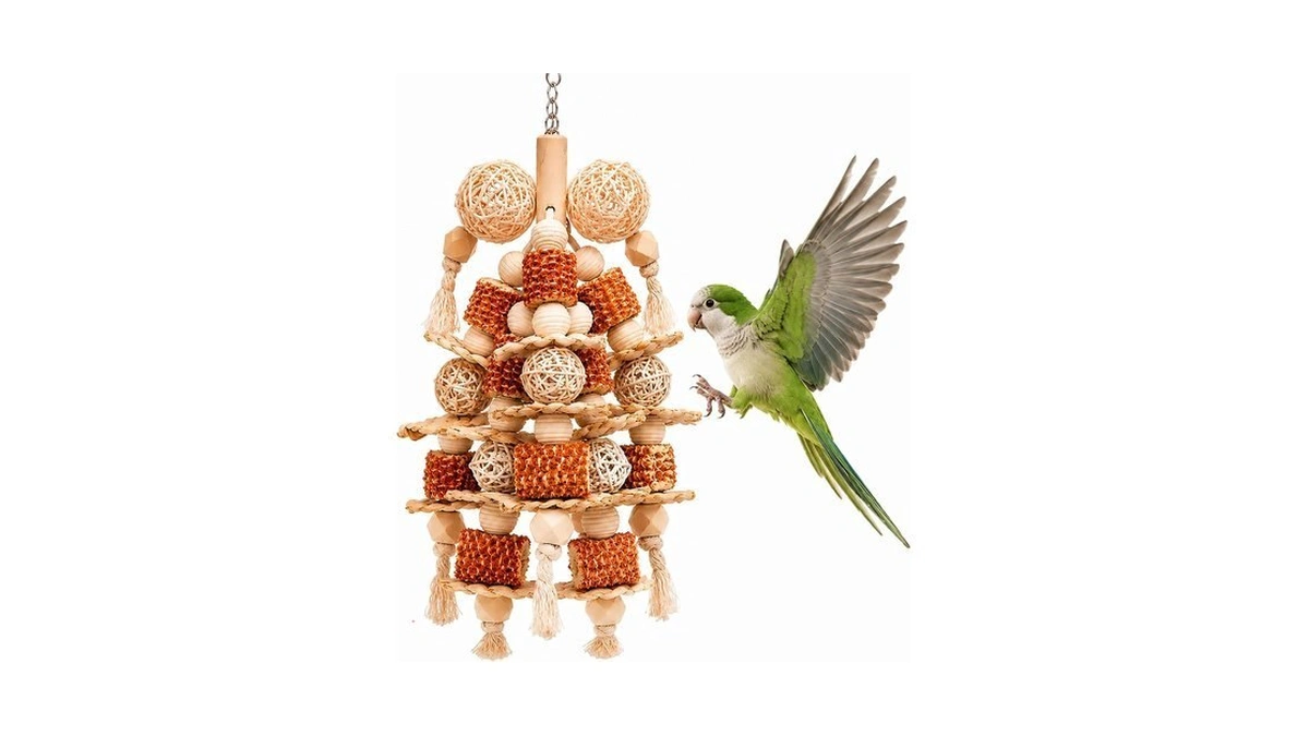 Bird Toys Natural Corn Cob Loofah Chew Toys For Small