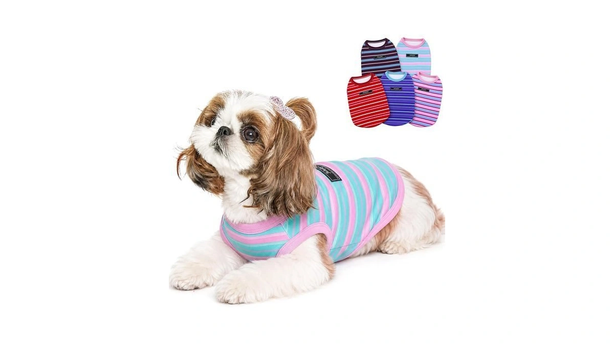 Jialinifery Soft Striped Dog Shirt, Cozy Warm Pet Vest For