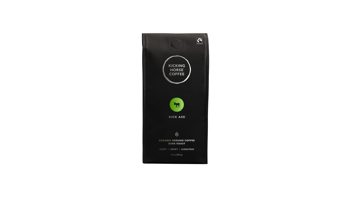 Kicking Horse Coffee, Kick Ass, Dark Roast, Ground, 10 Oz