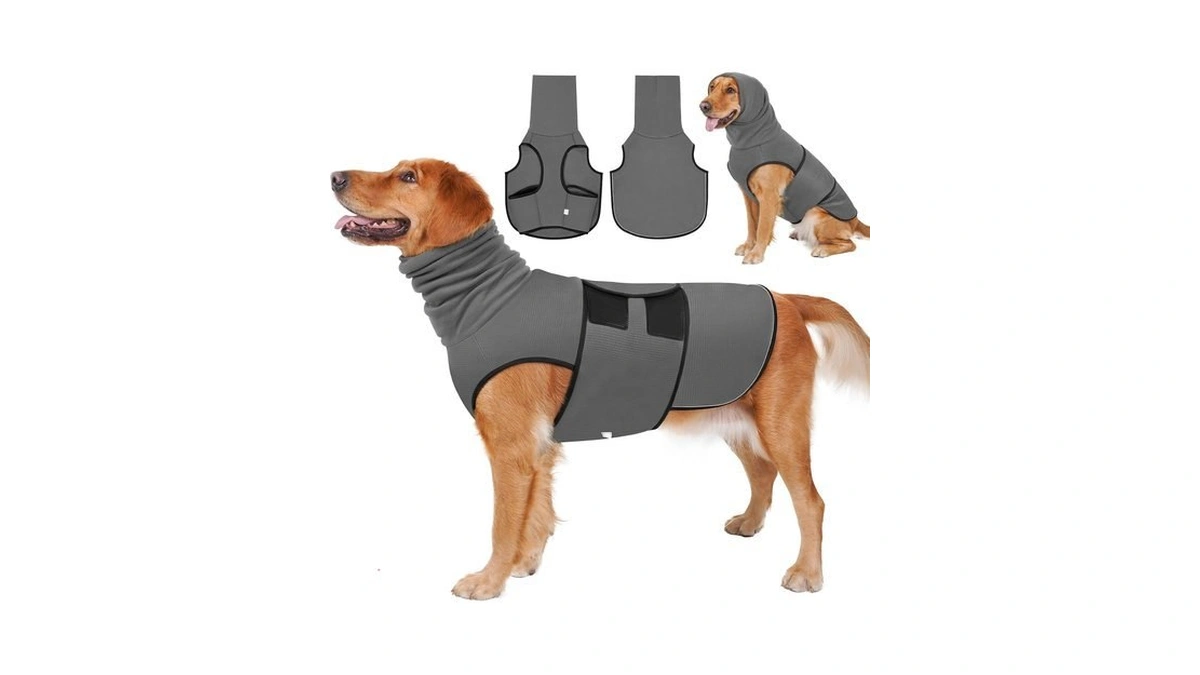 Barkless 2-in-1 Dog Anxiety Vest With Hood, Dog Calming Shirt