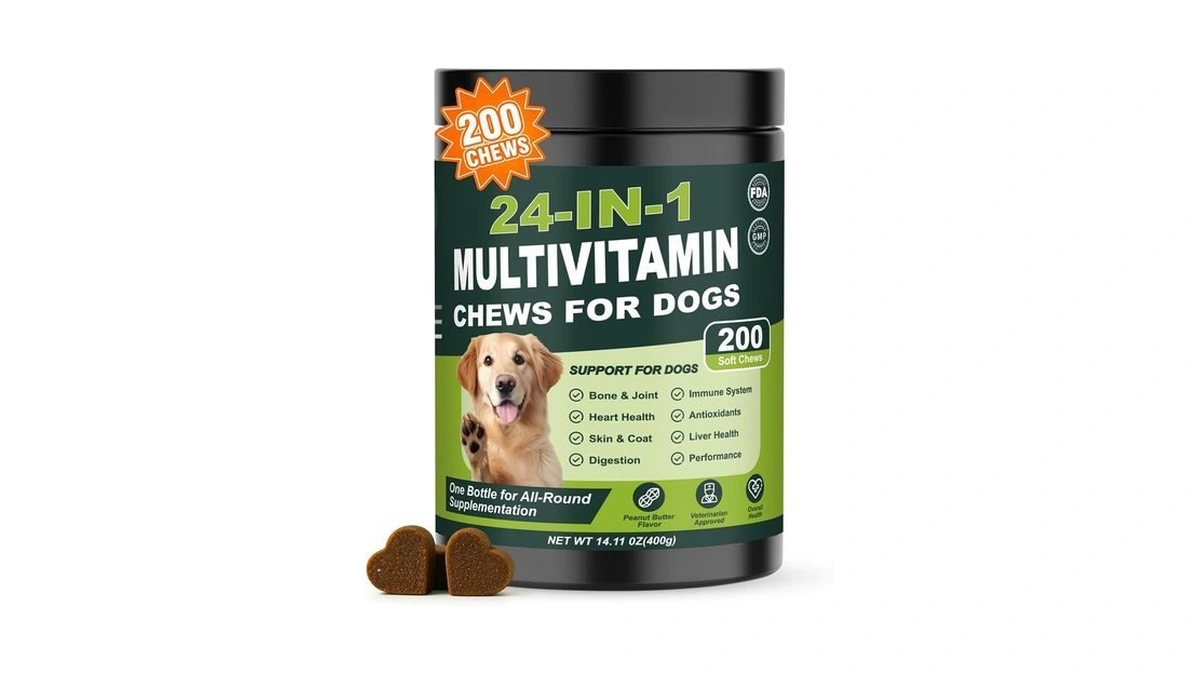 24-in-1 Dog Vitamins And Supplements 200 Ct Daily Multivitamin For