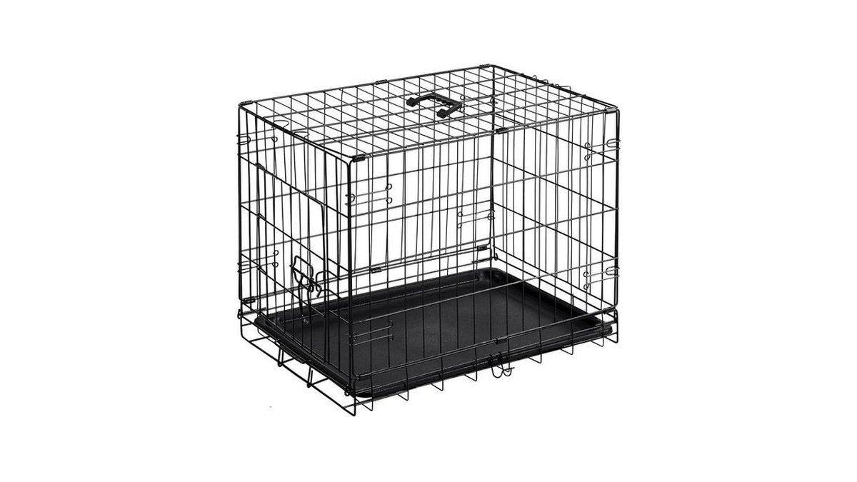 Dumos 24 Inch Dog Crate, Foldable Puppy Small Dog Cage