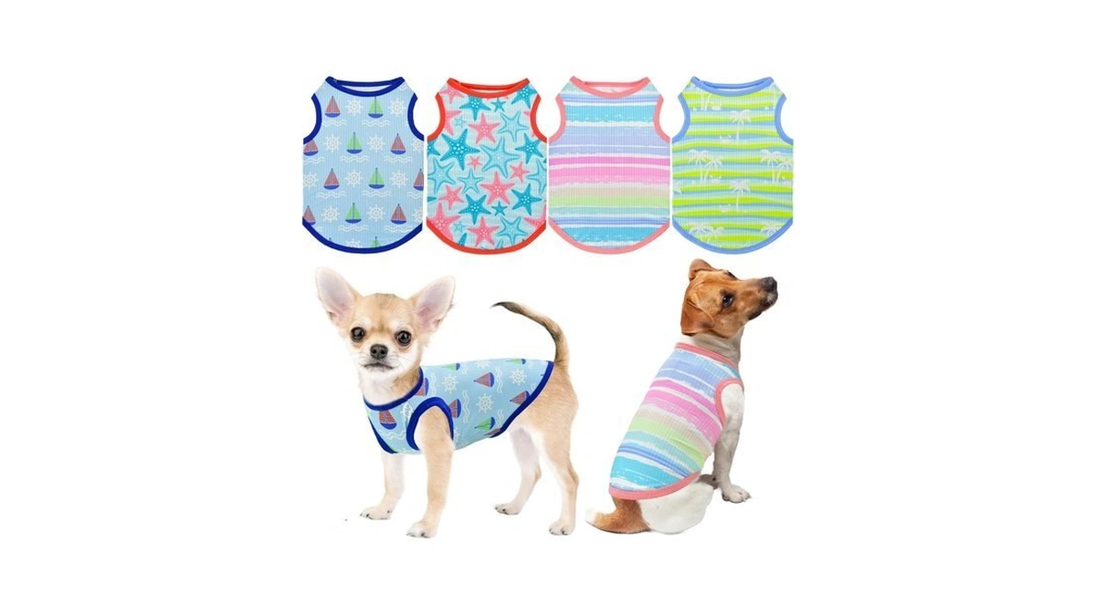 Lysskmk 4-pack Dog Cooling Shirts: Small/medium Dog Summer Tank Tops,