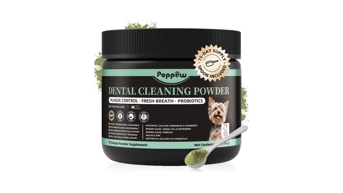 Dog Dental Powder, Teeth Cleaning Powder, Plaque & Tartar Off