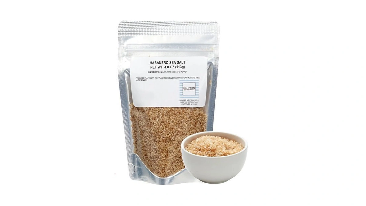 Habanero Sea Salt, 4 Ounce Resealable Bag, Hampton Distribution