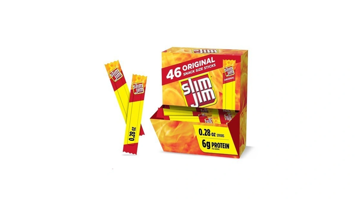Slim Jim Smoked Jerky Snack Sticks, Original Flavor, 0.28 Oz.,