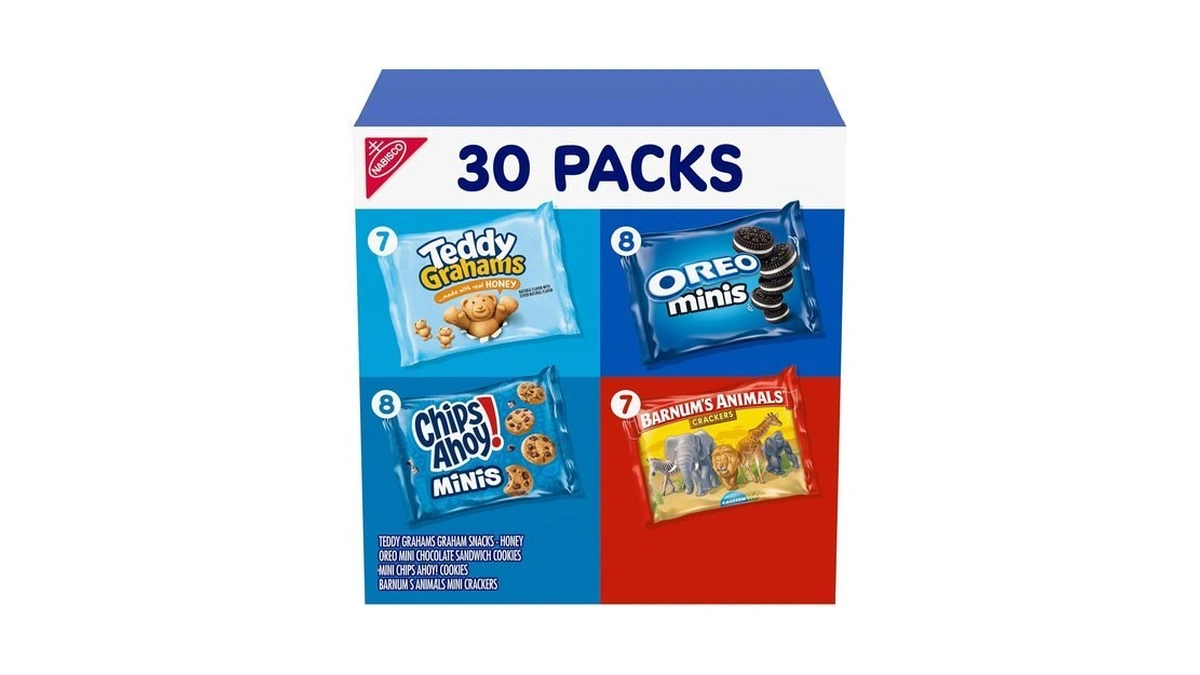 Nabisco Team Favorites Snacks Variety Pack, 4 Flavors, 30 Snack
