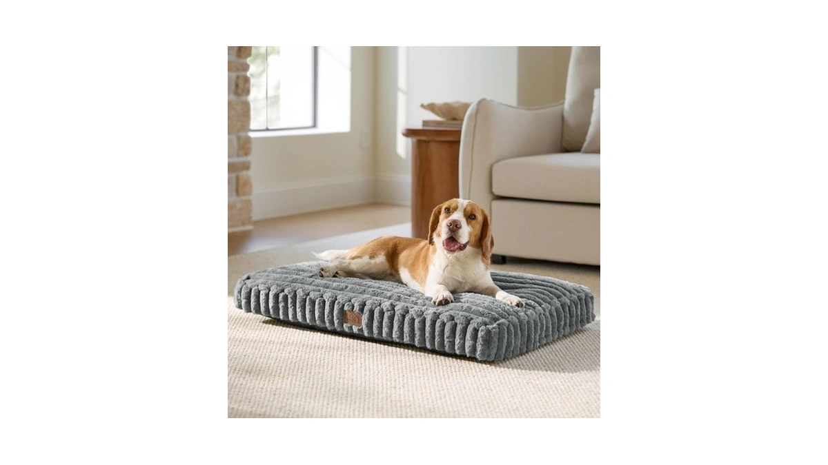 Bedsure Comfyfleece™ Fluffy Balanced Support Large Dog Bed For Crate,35x22