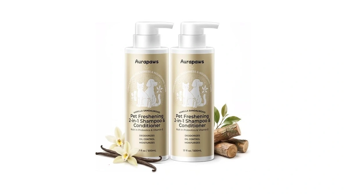 Aurapaws Probiotic Dog Shampoo And Conditioner, Deodorizing Dog Shampoo For