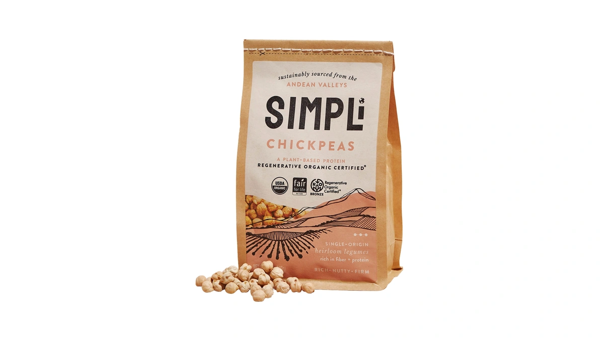 Simpli Regenerative Organic Certified Chickpeas, High In Fiber And Protein,