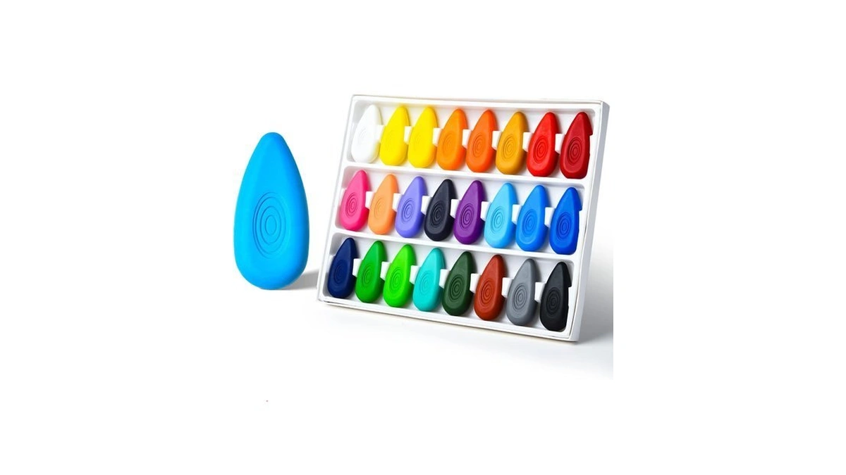Four Candies Crayons For Toddlers 1-3, 24 Colors, Non-toxic, Unbreakable