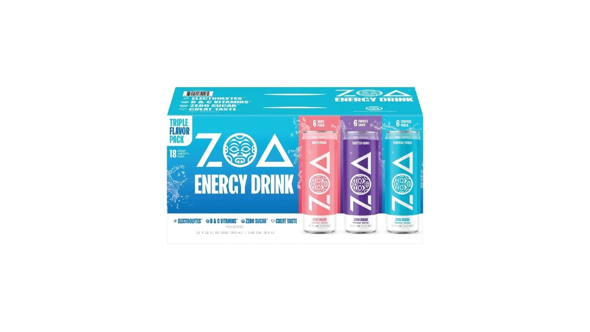 Zoa Zero Sugar Energy Drink Variety Pack, Sugar Free With