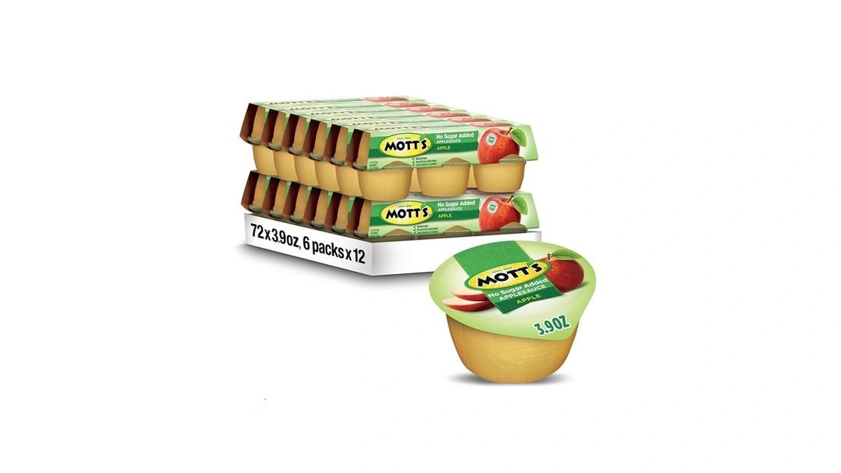 Mott's No Sugar Added Applesauce, 3.9 Oz Cups, 72 Count