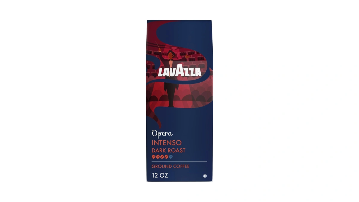 Lavazza Opera Intenso Ground Coffee 12oz Bag, Dark Roast, Bold