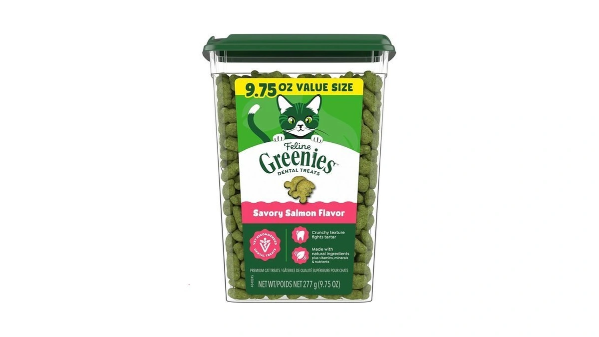 Greenies Feline Natural Crunchy Dental Cat Treats, Salmon Flavor, 9.75