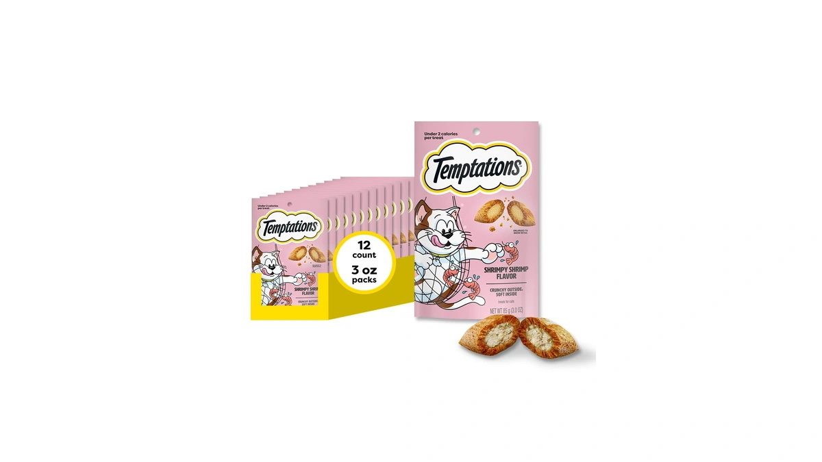Temptations Classic Crunchy Cat Treats, Shrimpy Shrimp, 3 Oz, 12