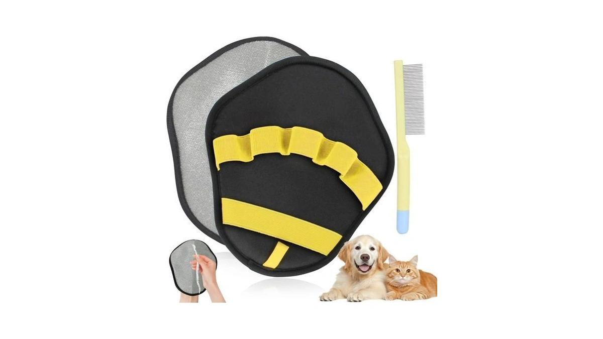 Mzbmcf Pet Hair Removal Glove & Grooming Comb Kit -