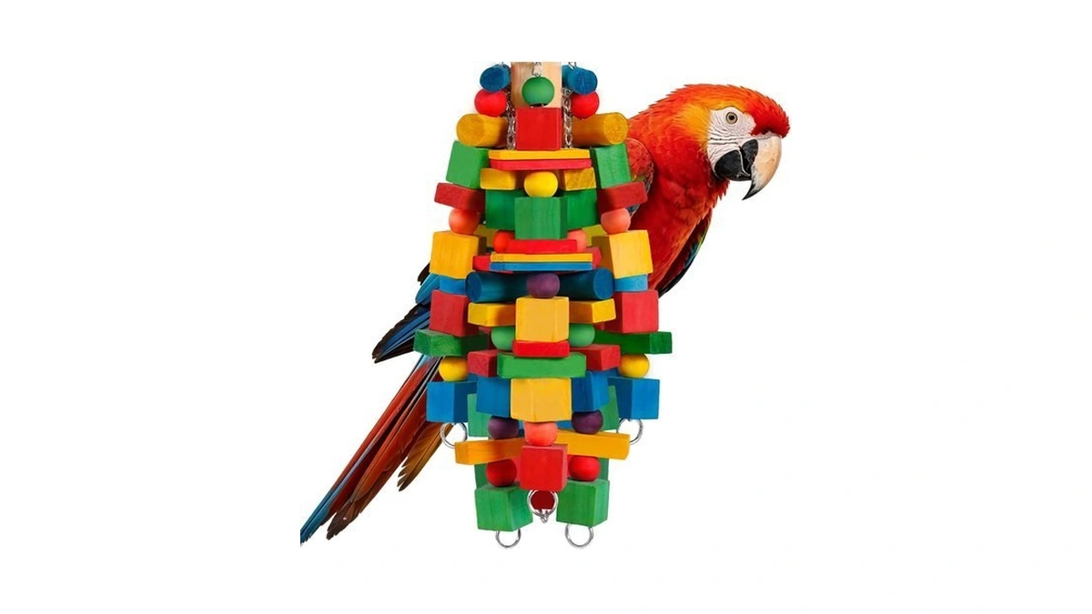 Bird Toys Parrot Toys Natural Wood Blocks Bird Chew Toy