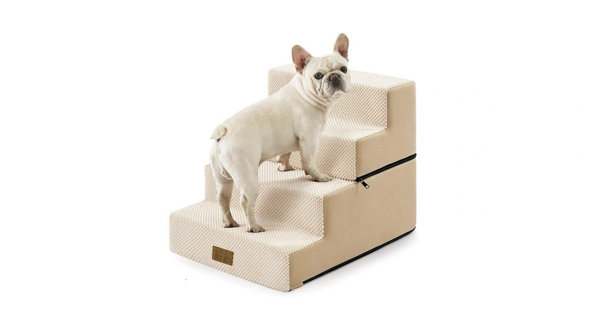 Cozy Kiss Dog Stairs For Small Dogs, 4 Step Pet