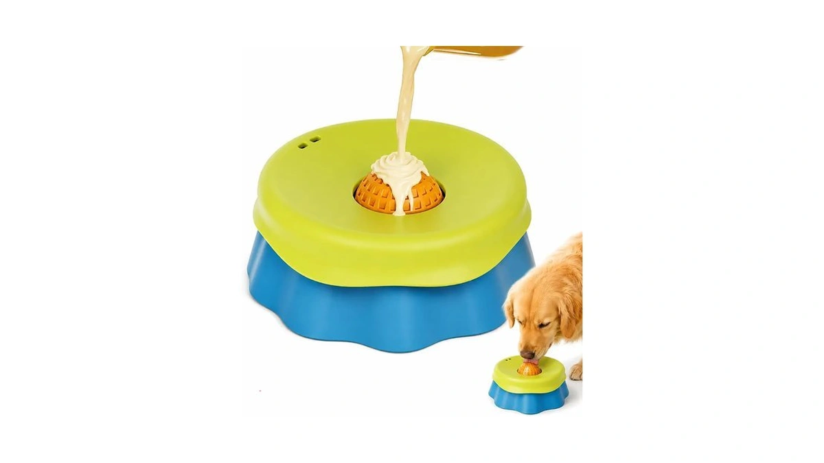 Slow Feeder Dog Bowl With Rolling Ball - 2-in-1 Silicone