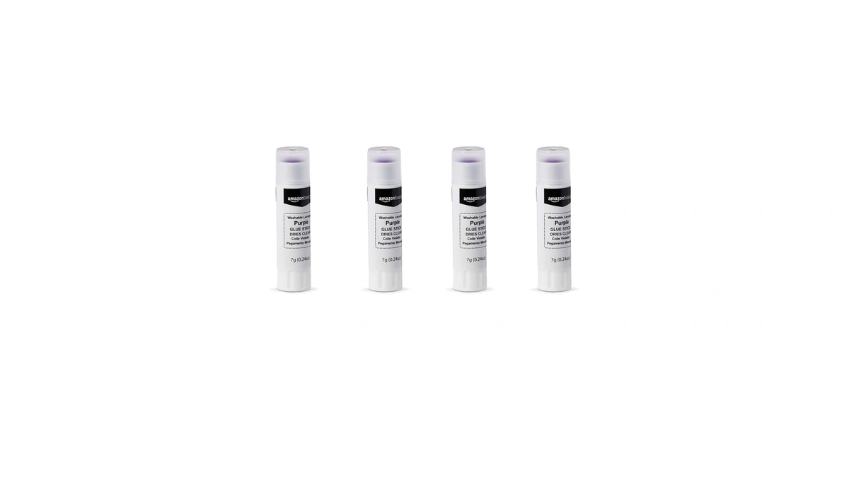 Amazon Basics Purple Washable School Glue Sticks For Classroom Supplies
