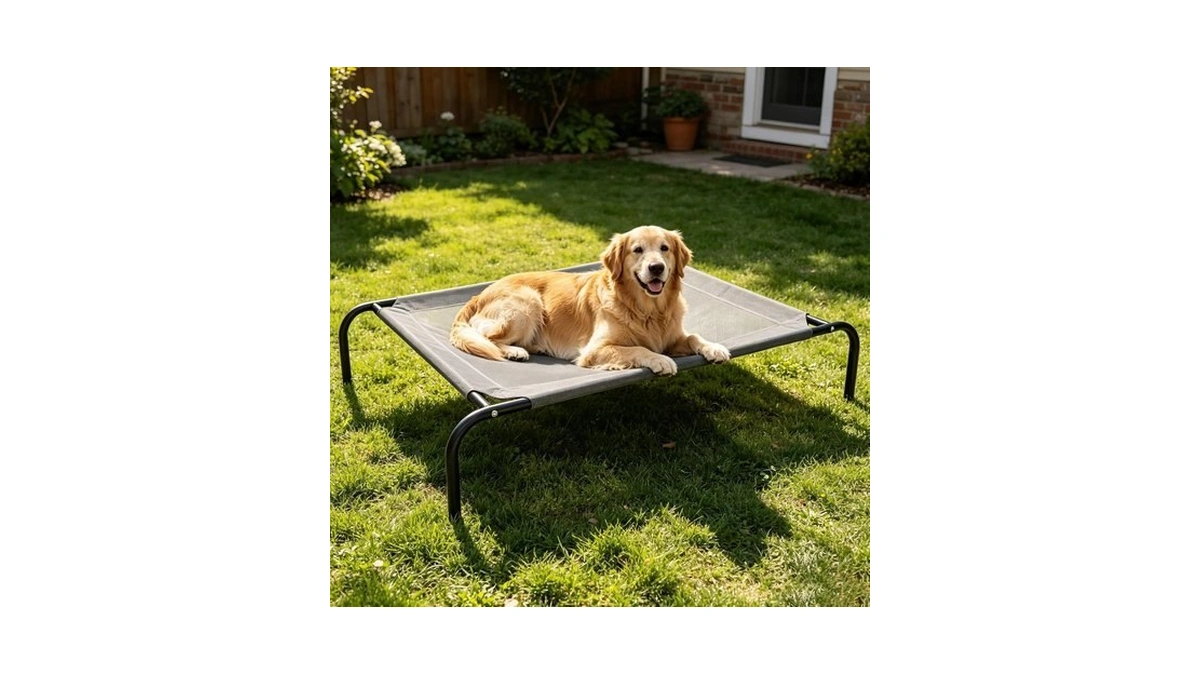 Elevated Dog Bed - Portable Outdoor Raised Cot & Folding
