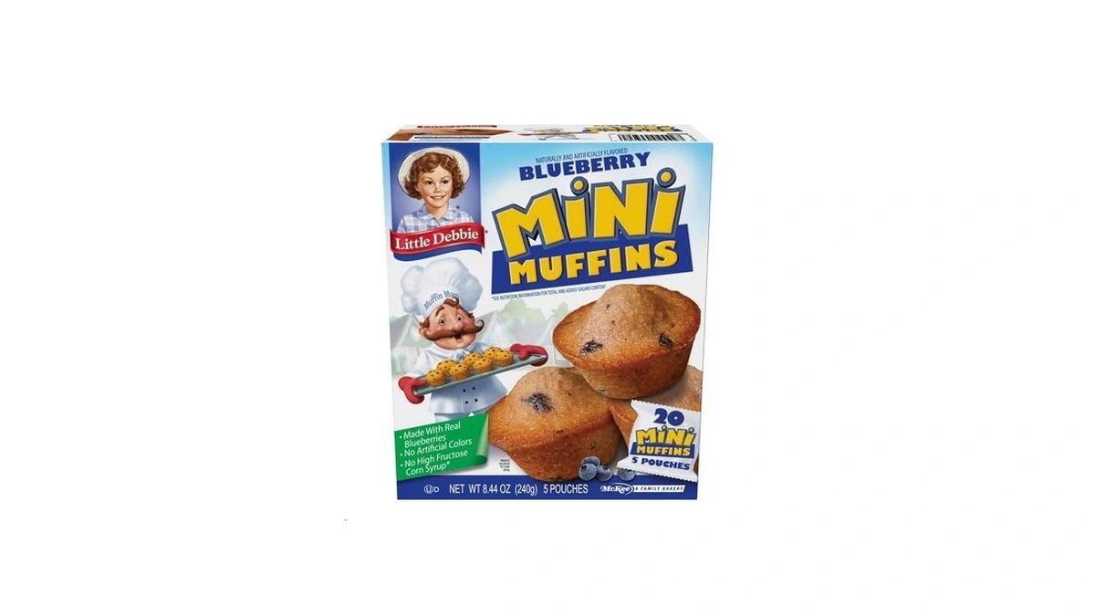 Little Debbie Blueberry Mini Muffins, 5 Pouches, 8.44 Oz Box