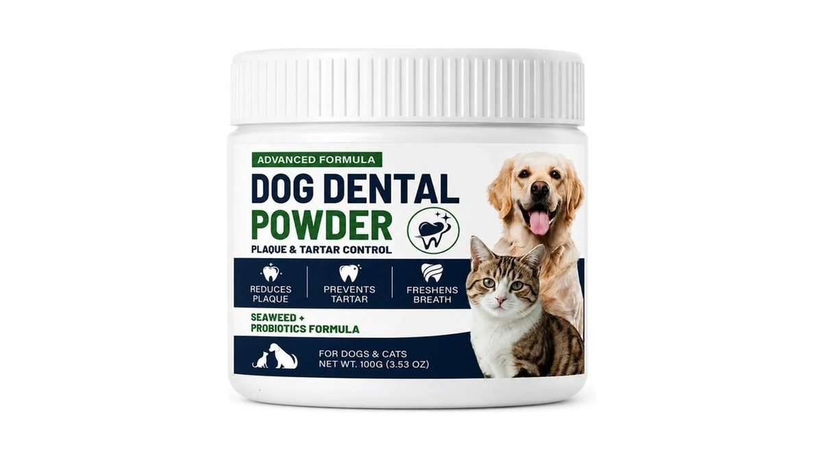 Dog Dental Powder For Teeth Cleaning, Plaque & Tartar Control,