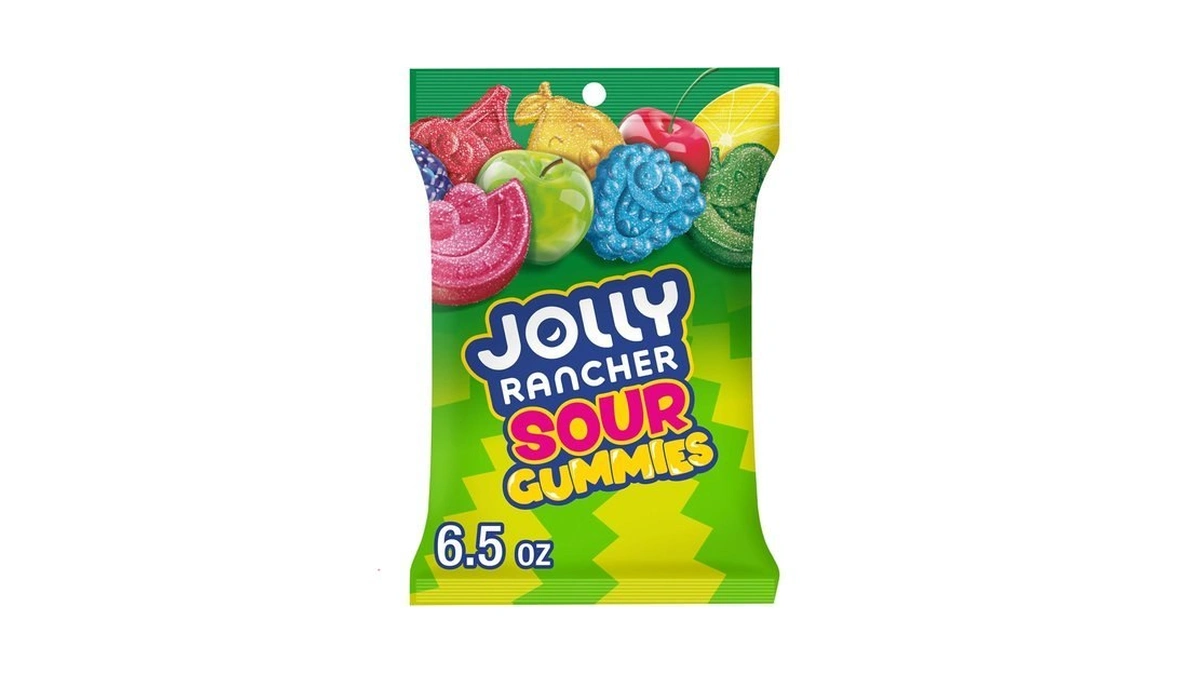 Jolly Rancher Sour Gummies Assorted Fruit Gummy Candy Bag, 6.5