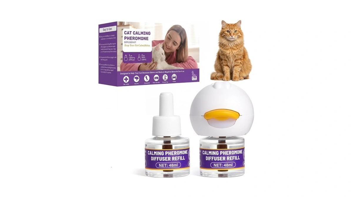 Barkwave Cat Calming Diffuser, Premium Pheromone, 1 Plug-in+2 Refills