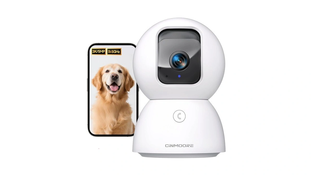 Cinmoore 5g Security Camera Indoor, 3k Pet/dog Camera With Speaker/phone
