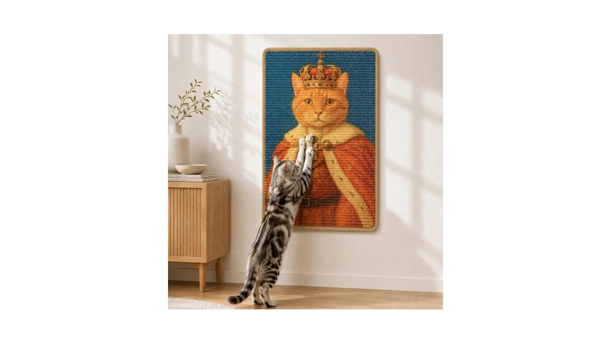 Lesissmer Art Sisal Cat Scratcher Mat, Cat Wall Scratchers For