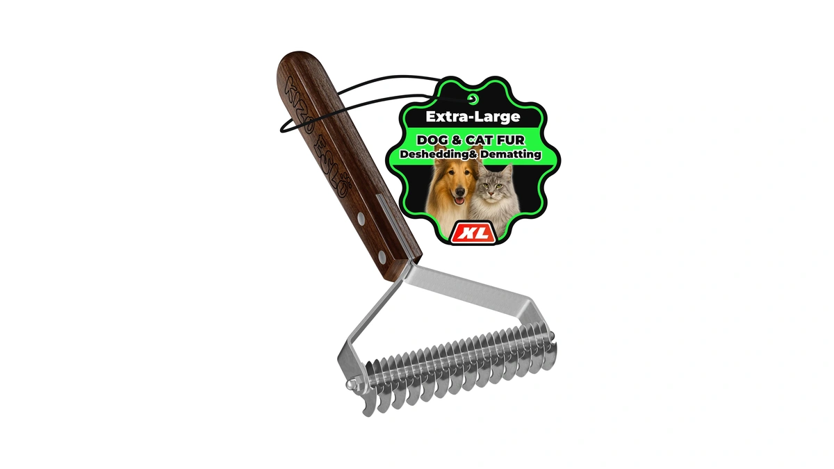 Extra Large 2-sided Undercoat Rake For Dogs & Cats, Dog