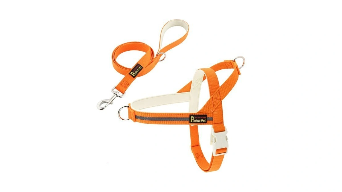 Plutus Pet Cotton Dog Harness And Leash Set, Reflective And