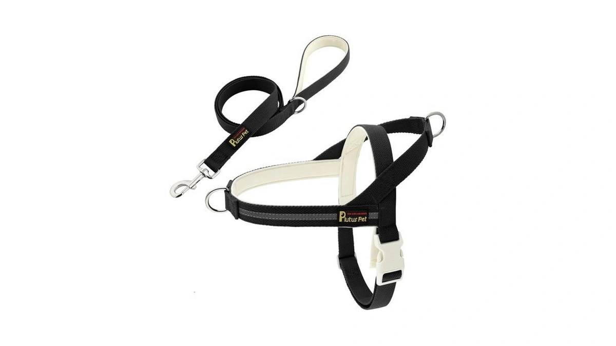 Plutus Pet Cotton Dog Harness And Leash Set, Reflective And