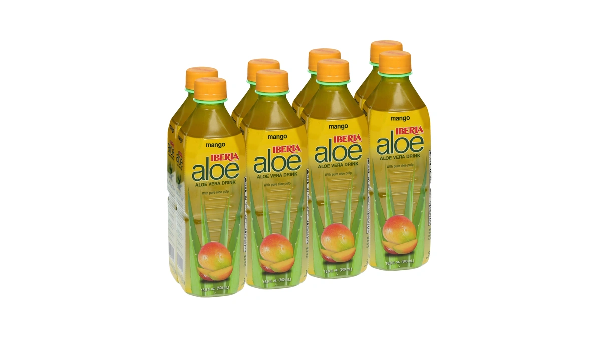 Iberia Aloe Vera Drink With Aloe Vera Pulp, Mango, 16.9