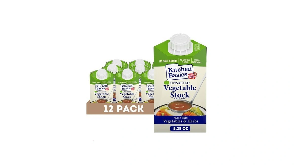Kitchen Basics Unsalted Vegetable Stock, 8.25 Oz (pack Of 12)
