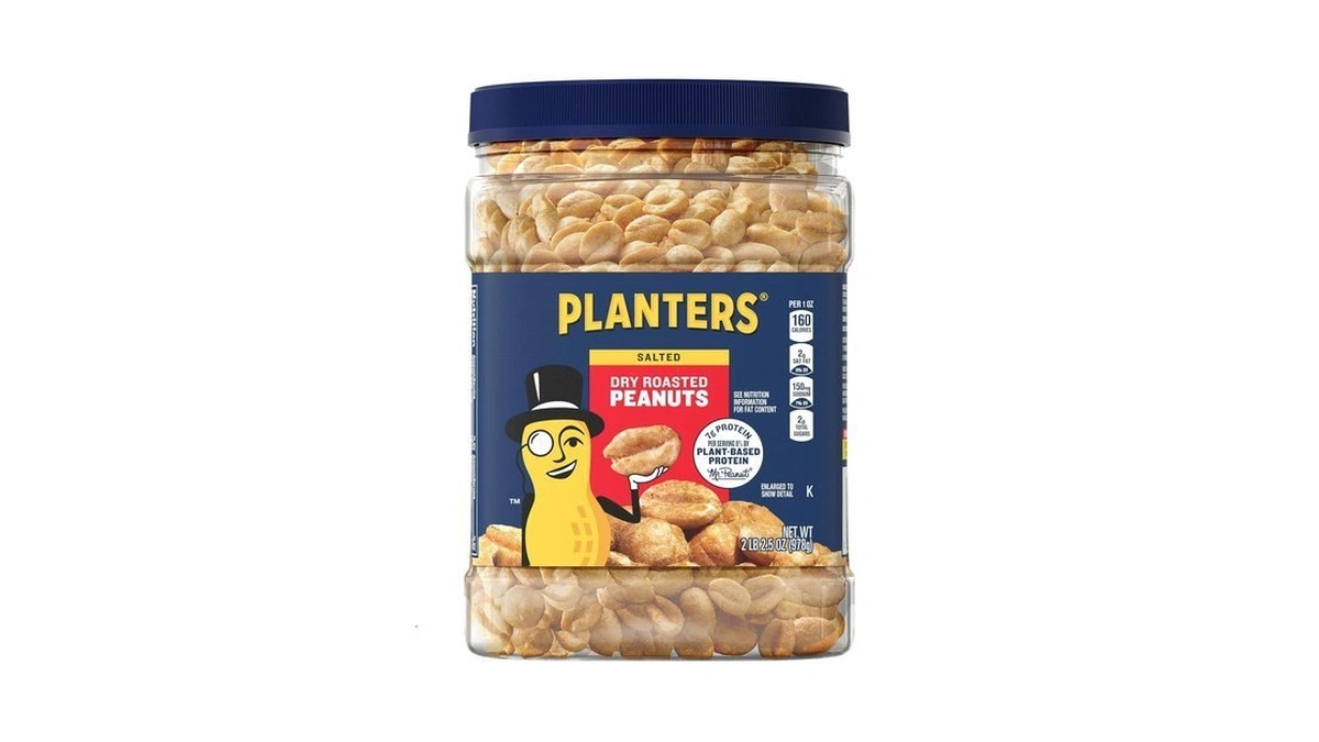 Planters Dry Roasted Peanuts, Party Snacks, 34.5 Oz (6 Ct)