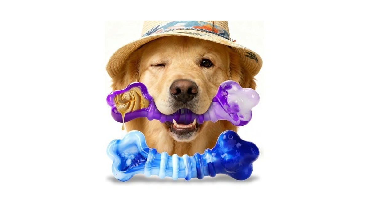 Kseroo 2-pack Indestructible Nylon Dog Toys For 25-75lbs Aggressive Chewers
