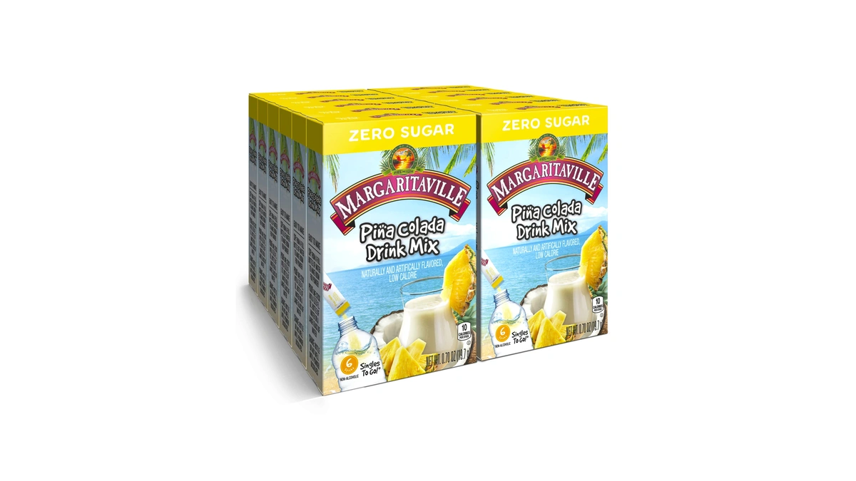 Singles To Go! Margaritaville Water Drink Mix, Pina Colada, 72