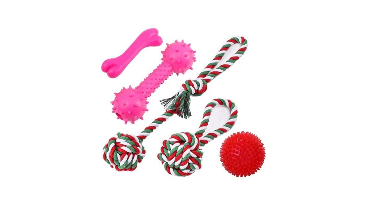 Dog Chew Toys,dog Toys 5 Pack For Fun And Teeth