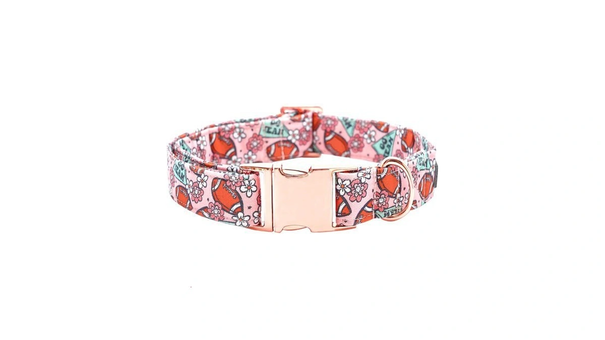 Bobo Rainbow Dog Collars, Fall Dog Collar Rugby Print Pet