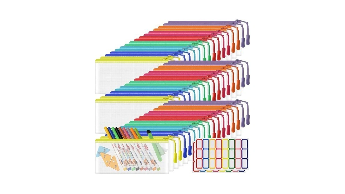 Yopcdj 48 Pack Mesh Zipper Pouch Bags Small, Pencil Pouches,